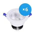 Mehrfachpackung 6x LED Deckenstrahler Rund Schwenkbar 12W 960lm 60D - 930 Warmweiß | 110mm - Ausschnitt 90mm - UGR 