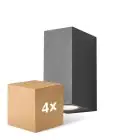 Mehrfachpackung 4x D'Lite Wandleuchte Vrebos Aluminium Schwarz Up&Down | Geeignet Für 2x GU10