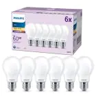 Mehrfachpackung 6x Philips Glühbirne LED E27 Birne Matt 7W 806lm - 827 