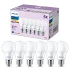 Mehrfachpackung 6x Philips Glühbirne LED E27 Birne Matt 5W 470lm - 827 