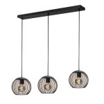 Eglo Suspension Luminaire Almanzora Noir, Cuivre | Convient pour 3x E27