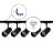 Bright Choice Ensemble complet Rail Monophasé Rail L 1 x 1 Mètre Noir | incl. 5x Spot + GU10 2700K 3W Dimmable + Embout, Connecteur d’Alimentation et L -Connecteur