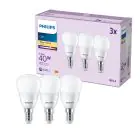 Lot 3x Philips Ampoule LED E14 Poire Dépolie 5W 470lm - 827 