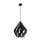 Eglo Suspension Luminaire Carlton 5 Échantillon Noir | IP20 - Convient pour 1x E27 