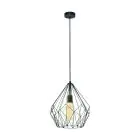 Eglo Suspension Luminaire Carlton Échantillon Noir | IP20 - Convient pour 1x E27 