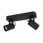 Eglo Plafonnier Sorego Échantillon Noir 2x2.8W 2x250lm - 830 Blanc Chaud | IP20 - Incl. 2x GU10